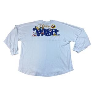 Disney Wish Cruise Line Spirit Jersey Men's X-LARGE White Long Sleeve Mickey XL